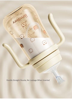 Generic Baby Straw Cup Straw Training Cup Cute Cartoon Baby Learning Straw Cup Transparent Toddler Drinking Cup Children's Summer Water Bottle With Handle (300ML)  - Image 3