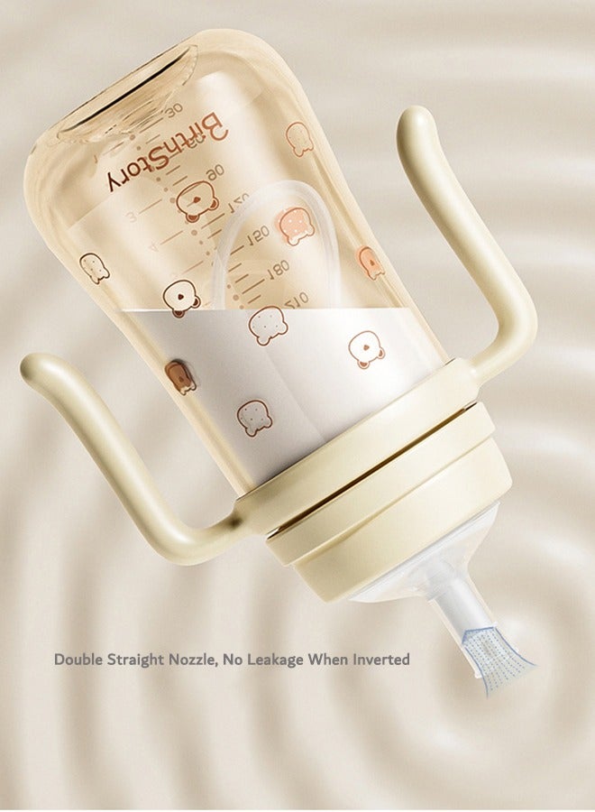 Baby Straw Cup Straw Training Cup Cute Cartoon Baby Learning Straw Cup Transparent Toddler Drinking Cup Children's Summer Water Bottle With Handle (300ML) - Image 3