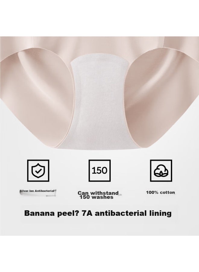 Bananain Silver Skin 508a Women's Underwear, 10a Antibacterial Seamless Invisible Mid-rise Sports Yoga Anti-chafing Triangle Panties, 3-pack - Image 4