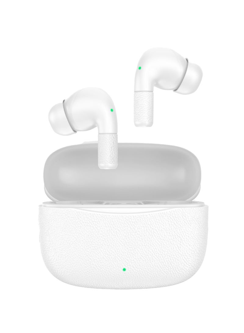 GREEN LION True Wireless Earbuds Santorini 2 TWS with Voice Assistant / ENC Dual Mic / Touch Control / High Quality Sound / Sleek and Compact / Sweat Resistant / Workout/ Outdoor / Running - White - Image 1