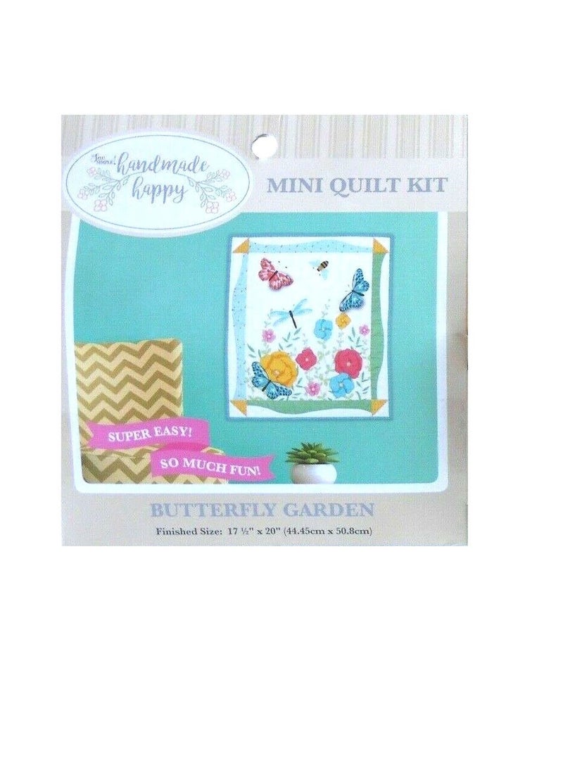 Handmade Happy Mini Quilt Kit Butterfly Garden - Image 1