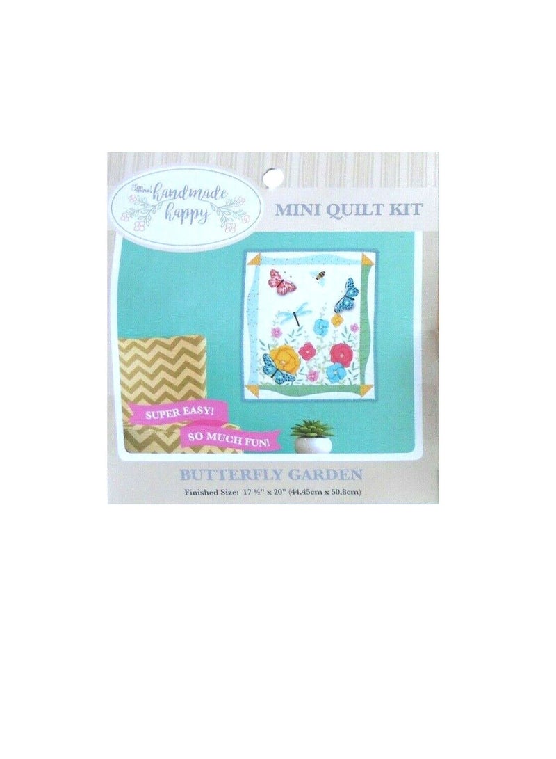 Handmade Happy Mini Quilt Kit Butterfly Garden - Image 3