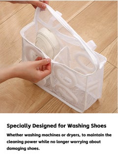 Teuuea 3 Pieces Laundry Bag for Shoes, Durable Reusable Zippered Shoes Washing Mesh Bags, Polyester Storage Hanging Bags, Washer and Dryer Safe, for Sneaker, Running Shoes, Footwear, Socks (White)  - Image 4