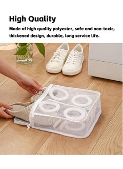 Teuuea 3 Pieces Laundry Bag for Shoes, Durable Reusable Zippered Shoes Washing Mesh Bags, Polyester Storage Hanging Bags, Washer and Dryer Safe, for Sneaker, Running Shoes, Footwear, Socks (White)  - Image 3