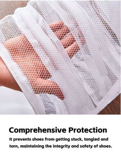 Teuuea 3 Pieces Laundry Bag for Shoes, Durable Reusable Zippered Shoes Washing Mesh Bags, Polyester Storage Hanging Bags, Washer and Dryer Safe, for Sneaker, Running Shoes, Footwear, Socks (White)  - Image 5