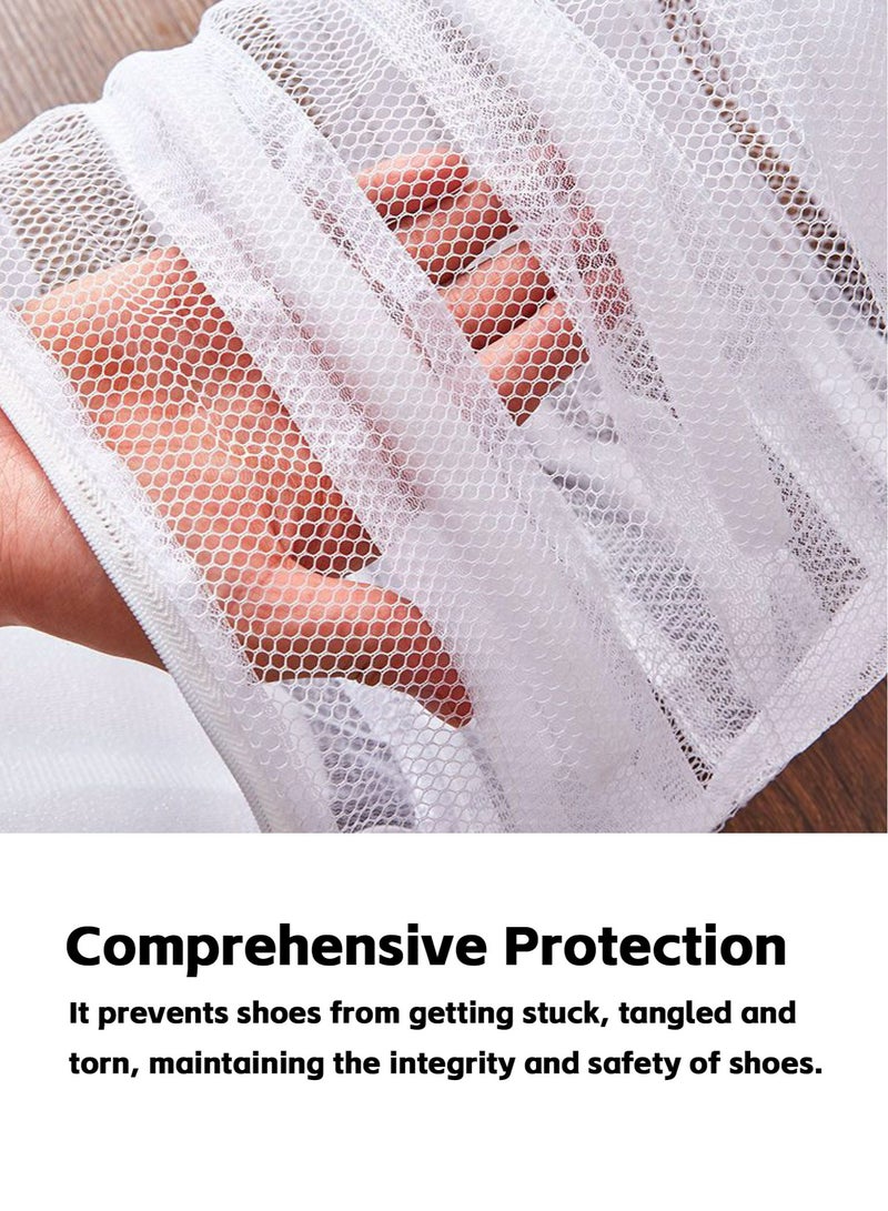 Teuuea 3 Pieces Laundry Bag for Shoes, Durable Reusable Zippered Shoes Washing Mesh Bags, Polyester Storage Hanging Bags, Washer and Dryer Safe, for Sneaker, Running Shoes, Footwear, Socks (White)  - Image 5
