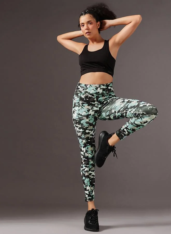 كلوفيا Multi-Color Camo Active Leggings with Side Pocket