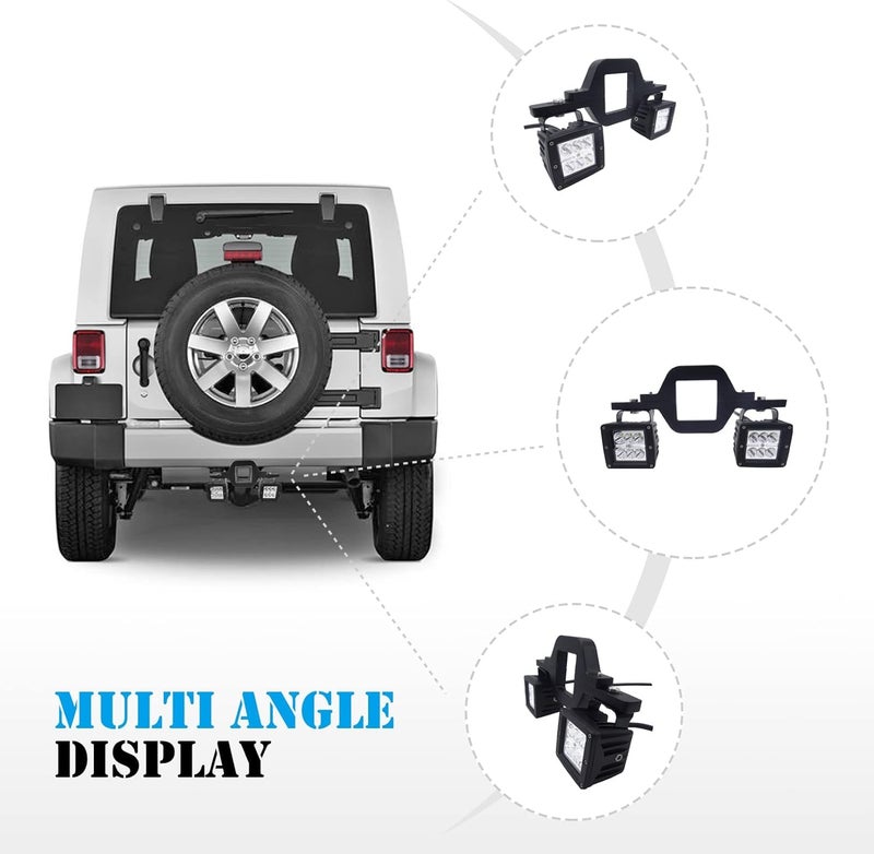 Wsays Tow Hitch Light Kit, 2PCS 3" LED Pods with 2.5" Tow Hitch Mounting Brackets and Wiring Harness Led Reverse Backup Lights Off-Road Driving Lighting Compatible with Truck Trailer RV SUV Pickup - Image 4