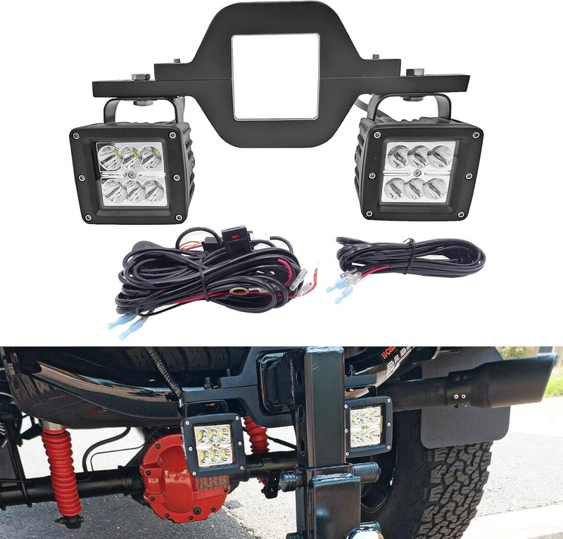 Wsays Tow Hitch Light Kit, 2PCS 3" LED Pods with 2.5" Tow Hitch Mounting Brackets and Wiring Harness Led Reverse Backup Lights Off-Road Driving Lighting Compatible with Truck Trailer RV SUV Pickup - Image 1