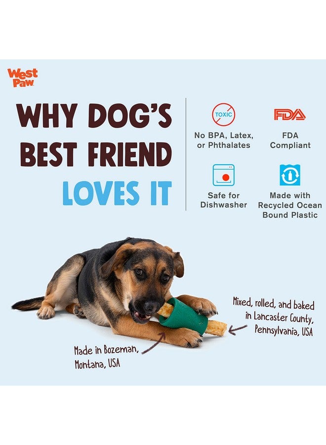 ويست باو لعبة مضغ الكلاب WEST PAW Funnl - ألعاب تفاعلية للكلاب - لعبة قابلة للملء بقطع مضغ Earth Animal No-Hide - كبيرة 4.25 بوصة باللون الأحمر الاستوائي | صنع في الولايات المتحدة الأمريكية - Image 3