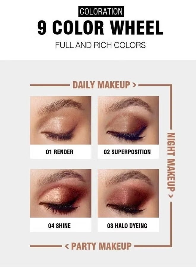 LANGMANNI 9 Color Pink Nude Light Warm Color Eyeshadow Palette Makeup, Glitter Matte Natural Neutral Colorful Eyeshadow Waterproof Long Lasting Natural Mixing Pigment Makeup - Image 5