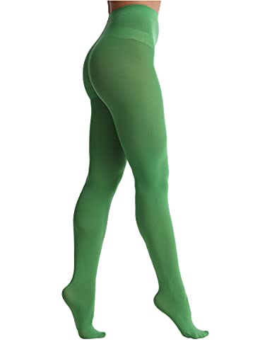 EVERSWE Women's 80 Den Soft Opaque Tights, Women's Tights (Small-Medium, Clover Green) - Image 1