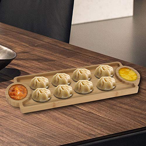 HOKIPO Wood Platter - Pack Of 2, Beige - Image 4