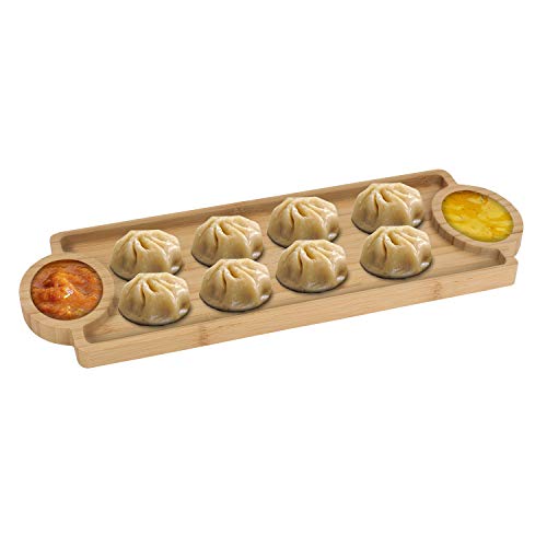 HOKIPO Wood Platter - Pack Of 2, Beige - Image 1