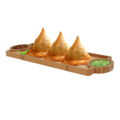 HOKIPO Wood Platter - Pack Of 2, Beige - Image 2