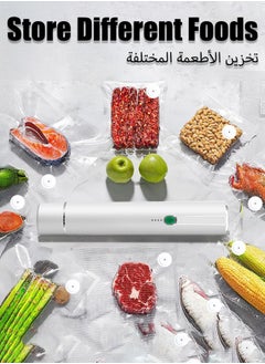 HEROCKX Vacuum Sealer Food Vacuum Saver with 5 Pcs Sealer Bags one-touch start  low noise Mini portable  White  - Image 4