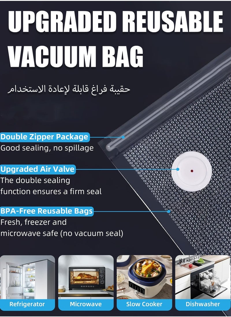 HEROCKX Vacuum Sealer Food Vacuum Saver with 5 Pcs Sealer Bags one-touch start  low noise Mini portable  White  - Image 5