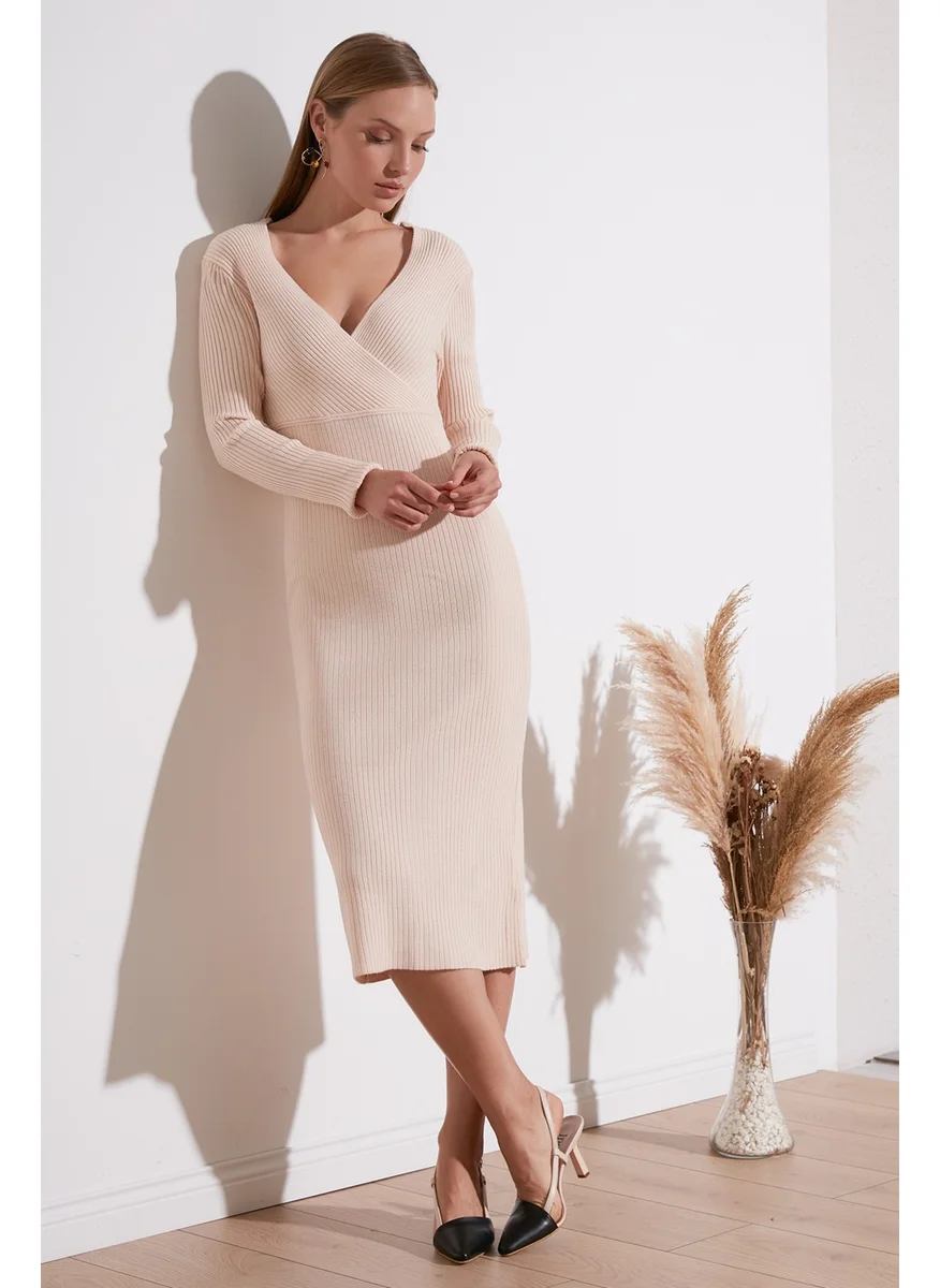 Lela V Neck Ribbed Slim Cut Knit Dress Women's Dress 63622518