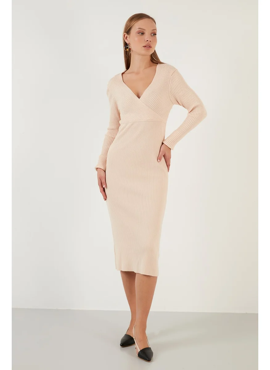 Lela V Neck Ribbed Slim Cut Knit Dress Women's Dress 63622518