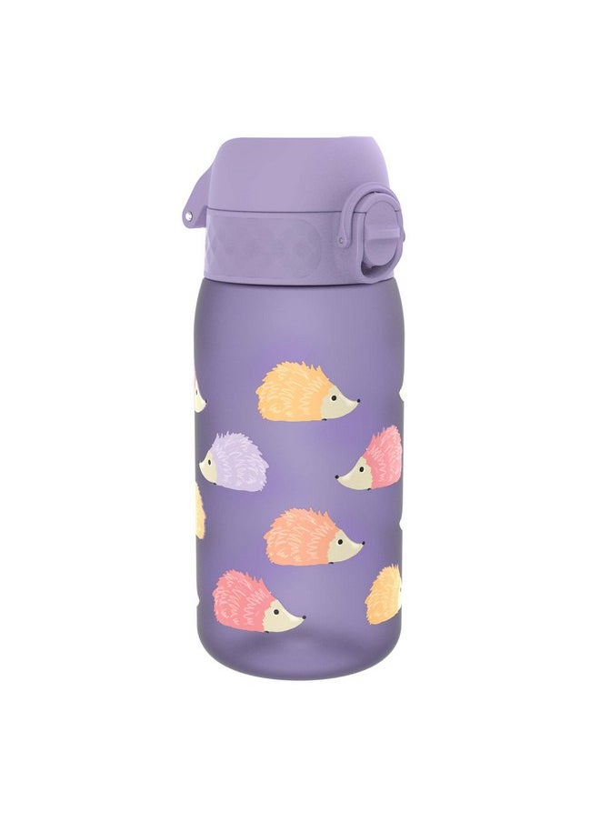 ion8 Ion8 Small Water Bottle, 350 ml/12 oz, Leak Proof, Easy to Open, Secure Lock, Dishwasher Safe, BPA Free, Carry Handle, Hygienic Flip Cover, Easy Clean, Odor Free, Carbon Neutral, Purple, Hedgehog  - Image 1