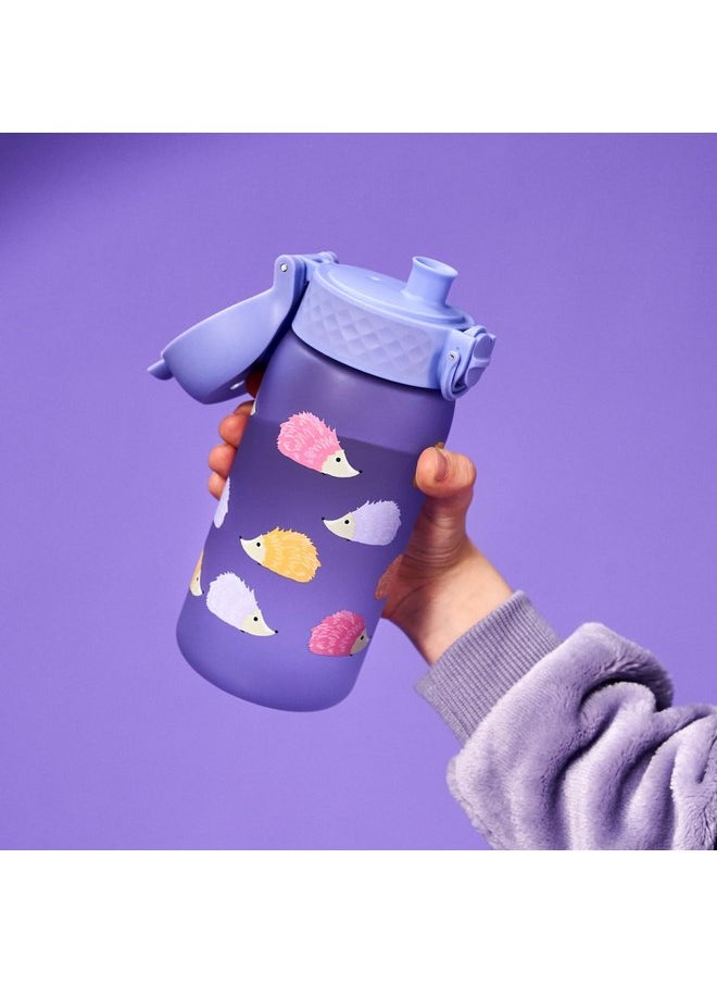 ion8 Ion8 Small Water Bottle, 350 ml/12 oz, Leak Proof, Easy to Open, Secure Lock, Dishwasher Safe, BPA Free, Carry Handle, Hygienic Flip Cover, Easy Clean, Odor Free, Carbon Neutral, Purple, Hedgehog  - Image 3