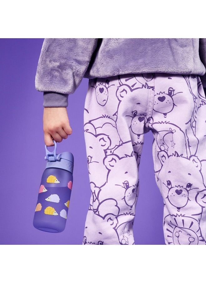 ion8 Ion8 Small Water Bottle, 350 ml/12 oz, Leak Proof, Easy to Open, Secure Lock, Dishwasher Safe, BPA Free, Carry Handle, Hygienic Flip Cover, Easy Clean, Odor Free, Carbon Neutral, Purple, Hedgehog  - Image 4