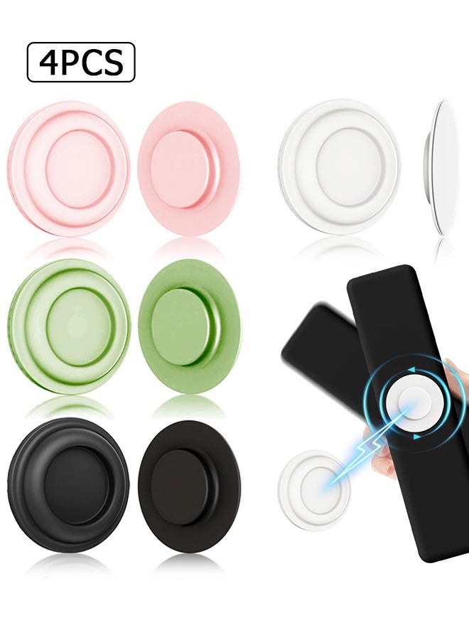 دبليو أف أف أو حامل وحدة التحكم عن بعد المغناطيسية 4Ps -ترقيات حامل حامل جهاز التحكم عن بعد السيليكون ذاتي اللصق حامل وحدة التحكم عن بعد غير المثقاب حامل الجدار لمكيف الهواء وبطاقات التلفزيون، تخزين حامل التليفزيون للجانب الخلفي (متعدد الألوان) - Image 1