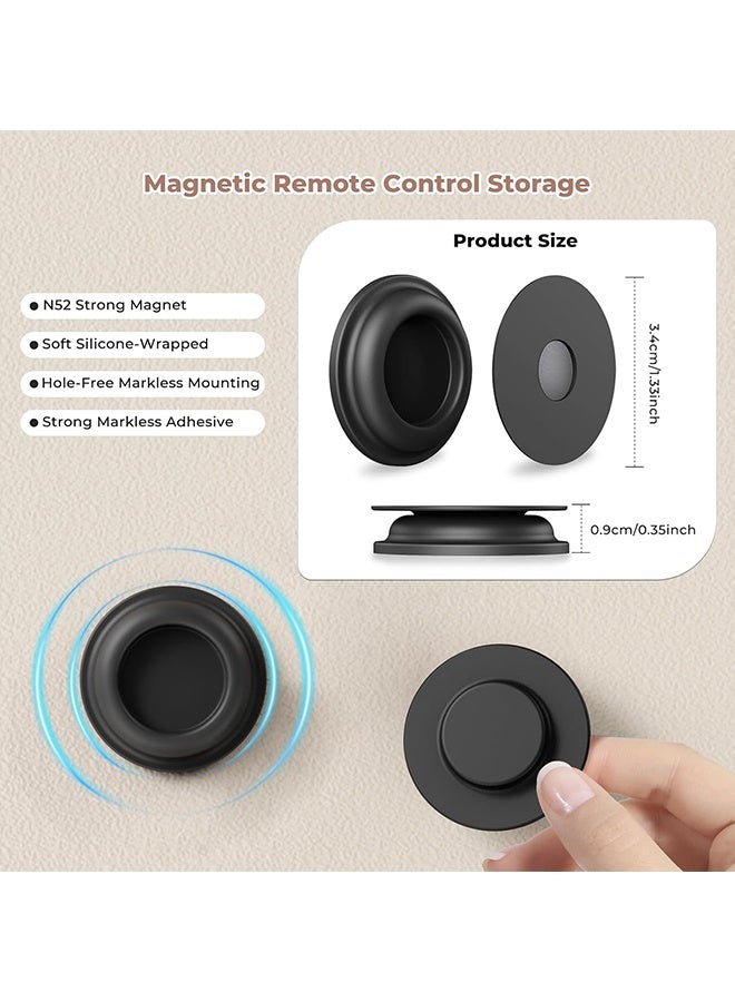 دبليو أف أف أو حامل وحدة التحكم عن بعد المغناطيسية 4Ps -ترقيات حامل حامل جهاز التحكم عن بعد السيليكون ذاتي اللصق حامل وحدة التحكم عن بعد غير المثقاب حامل الجدار لمكيف الهواء وبطاقات التلفزيون، تخزين حامل التليفزيون للجانب الخلفي (متعدد الألوان) - Image 2