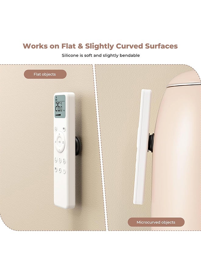 دبليو أف أف أو حامل وحدة التحكم عن بعد المغناطيسية 4Ps -ترقيات حامل حامل جهاز التحكم عن بعد السيليكون ذاتي اللصق حامل وحدة التحكم عن بعد غير المثقاب حامل الجدار لمكيف الهواء وبطاقات التلفزيون، تخزين حامل التليفزيون للجانب الخلفي (متعدد الألوان) - Image 5
