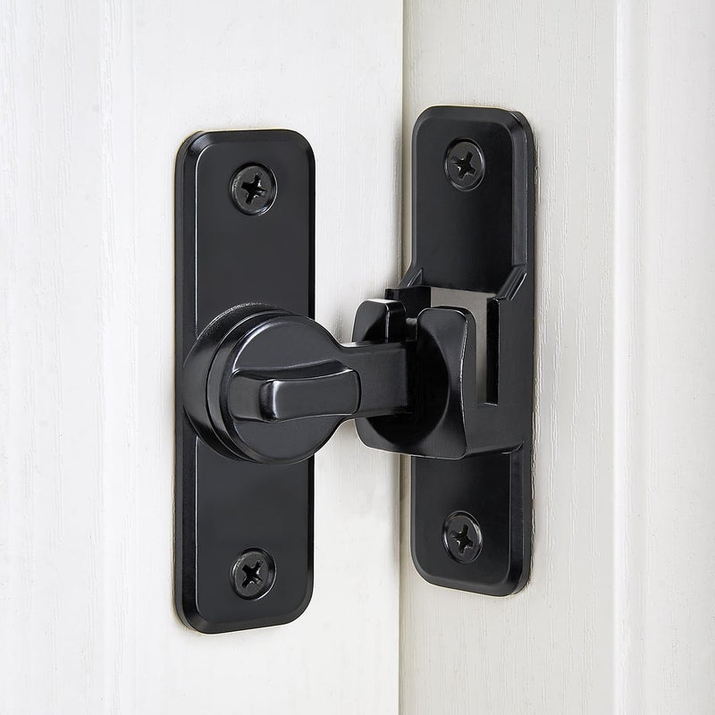 INIRET Black Enhanced Security Flip Latch Lock - Heavy-Duty 90/180 Degree Sliding and Swing Door Latch for Barns, Gates, and More - Image 1