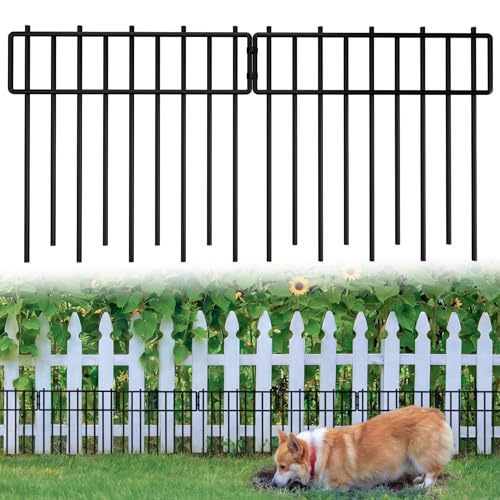 HIHADUUM 1.2" Gap Animal Barrier Fence - 10 Pack Garden Fence Animal Barrier Panels with 3.75mm Thick Heavy-Duty, Rustproof No Dig Fencing for Animals Dog Fence Outdoor for Yard Garden Edging Border - Image 1