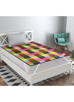 Webring Webring Waterproof Multi Flower Rangoli Printed Plastic Sheet Single BedBaby Adult Waterproof Protection Sheet for Mattress 72 Inches x 36 Inches6 feet x 3 feet  - Image 1