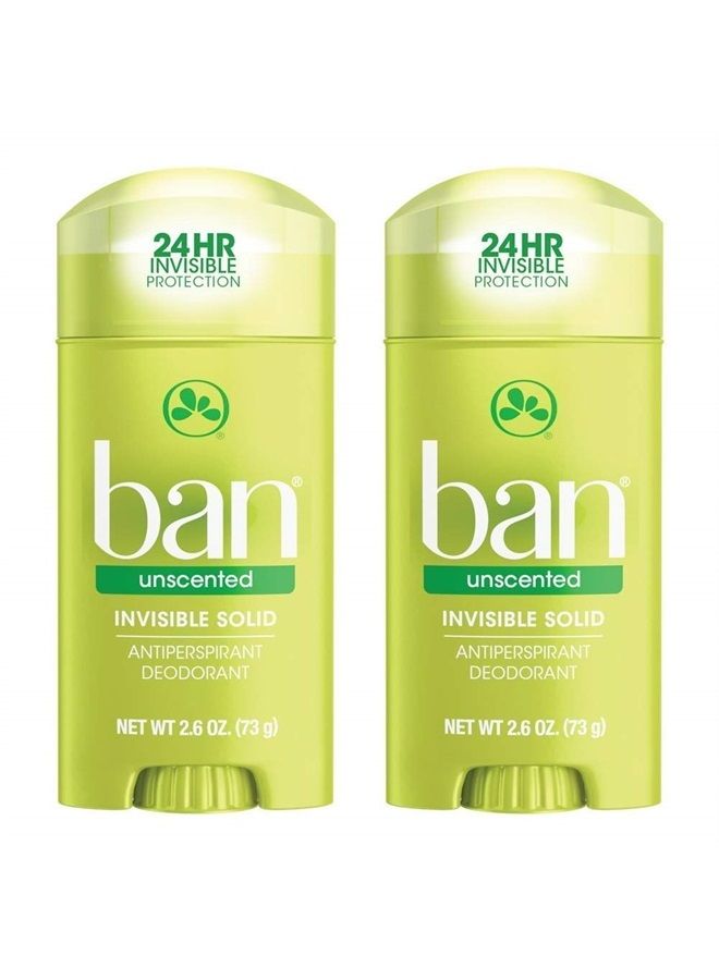 Ban Anti-Perspirant Deodorant Invisible Solid Unscented 2.60 oz (2 pack)