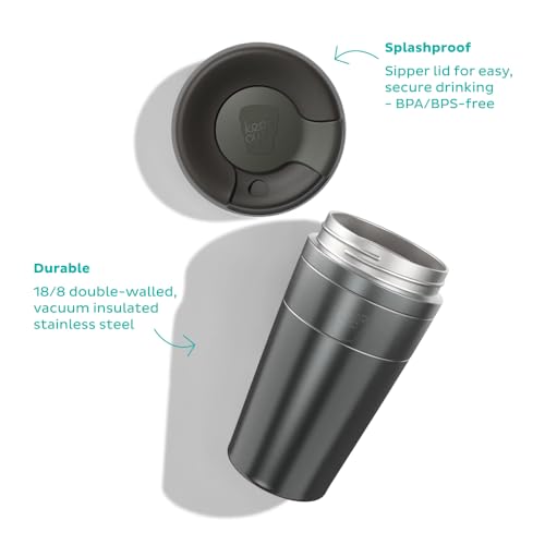 KeepCup Traveller, Reusable Travel Mug - Vacuum Insulated Stainless Steel Cup with Leakproof Sipper Lid - 16oz/454ml - Calenture - Image 5