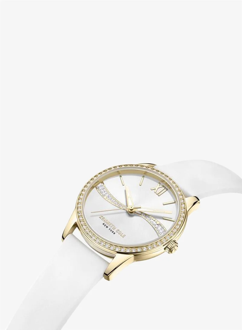 Kenneth Cole New York Kenneth Cole New York Watch For Women With White Genuine Leather Strap 3 ATM - KCWLA2219602