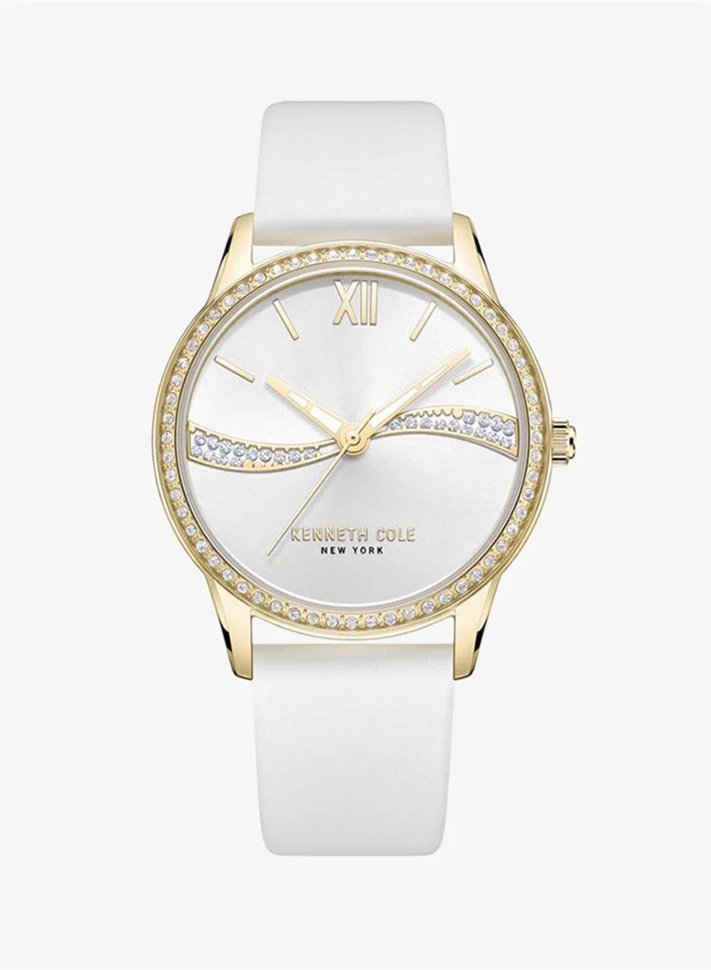 Kenneth Cole New York Kenneth Cole New York Watch For Women With White Genuine Leather Strap 3 ATM - KCWLA2219602
