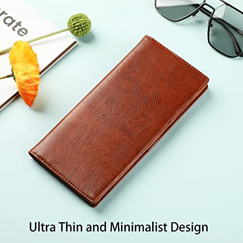 Lavemi Ultra Slim Thin Leather Women Wallet RFID Blocking Credit Card Holder Bifold Long Ladies Billfold (2-Waxed Brown) - Image 2