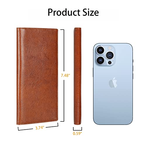 Lavemi Ultra Slim Thin Leather Women Wallet RFID Blocking Credit Card Holder Bifold Long Ladies Billfold (2-Waxed Brown) - Image 4