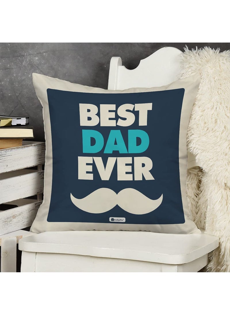 Indigifts - Indigifts Cushion Cover with Filler & Coffee Mug | Best Dad Ever Printed | Gift for Father,Birthday Gift for Papa, Grandfather, Father, Cushion for Car, Gift for Daddy(Blue) - Image 1