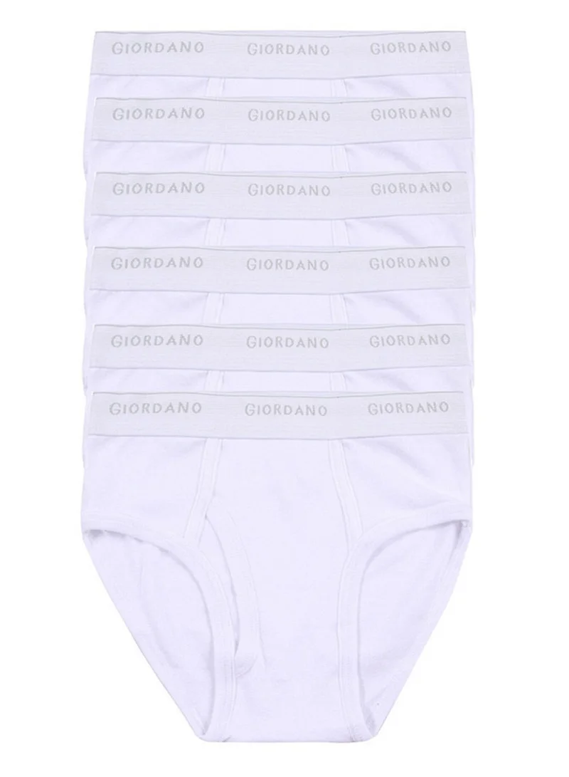 GIORDANO Men's Cotton Classic fit Briefs - 6-Pack