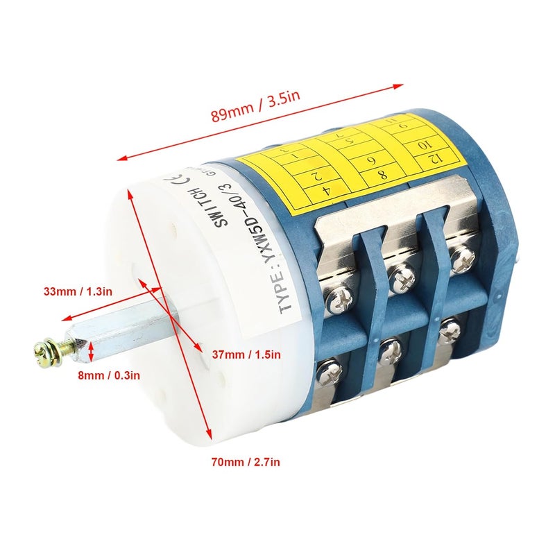 فيجبي مفتاح تغيير الإطارات، 220V/380V 40A مفتاح عكس اتجاه محرك آلة تغيير الإطارات أداة 40A مفتاح عكس اتجاه الإطارات T2M20508-0567 - Image 3
