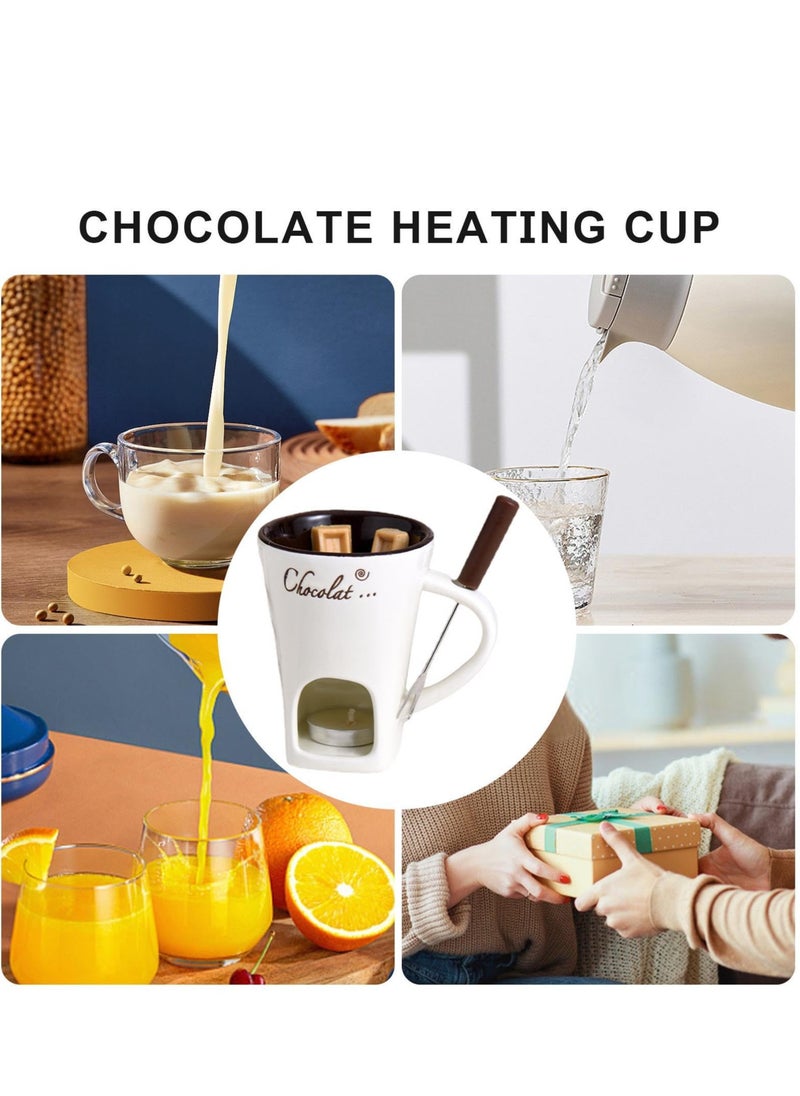 KASTWAVE - Chocolate Fondue Cup, 130ml Ceramic Chocolate Fondue Mug, Creative Melt Hot Pot Cup for Butter, Caramel, Cute Chocolate Fondue Cup for Chocolate, Cheese, High-Temperature-Resistant - Image 1