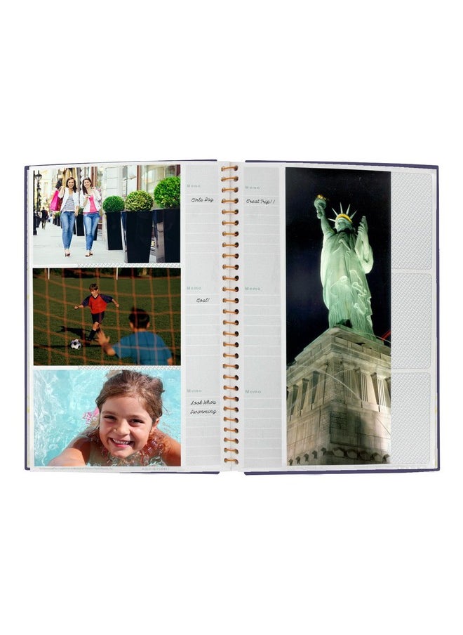 Pioneer Photo Albums - Spiral Bound Photo Album 300 Bi-Directional Memo Pockets Hold 4x6 Photos, Bay Blue - Image 1