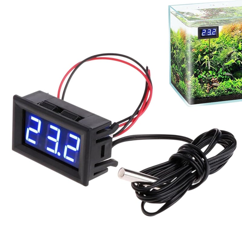 مقياس حرارة رقمي أخضر فاتح لأحواض الأسماك بشاشة LCD دقيقة لخزانات السلاحف والروبيان والشعاب المرجانية - Image 1