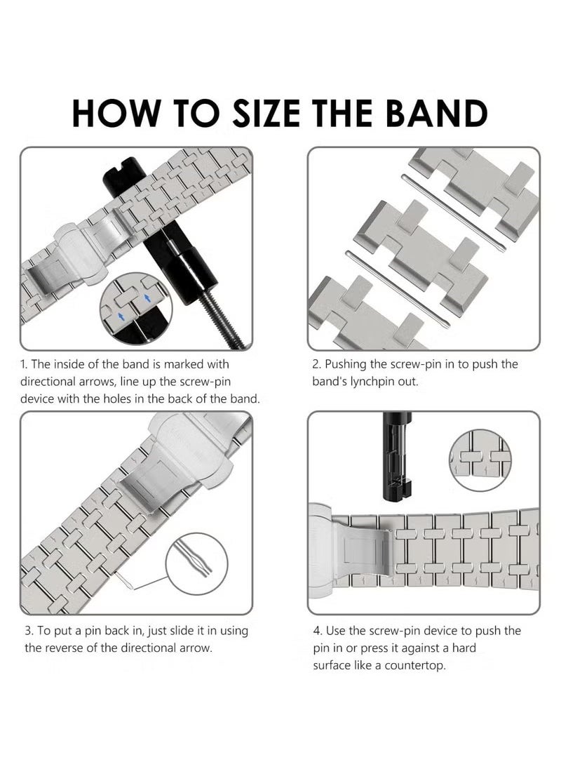 Generic - Stainless Steel Band for Apple Watch Ultra Band 49mm 45mm 44mm 42mm, Metal Strap with Folding Clasp for Apple Watch Series 8 7 6 5 4 3 2 1 for Men (Black) - Image 1