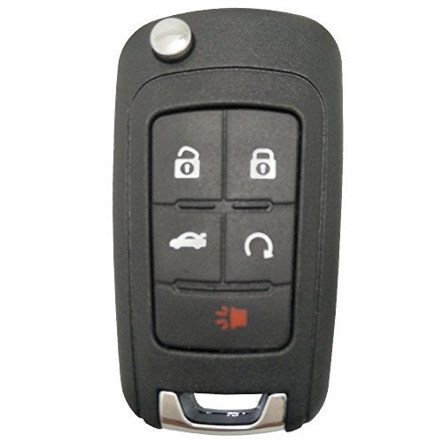 Arruweer Replacement Key Fob Cover Case Shell Fit for Chevy Cruze Camaro Equinox Impala Malibu Sonic 5 Buttons Keyless Entry Remote Flip Key Shell - Image 4