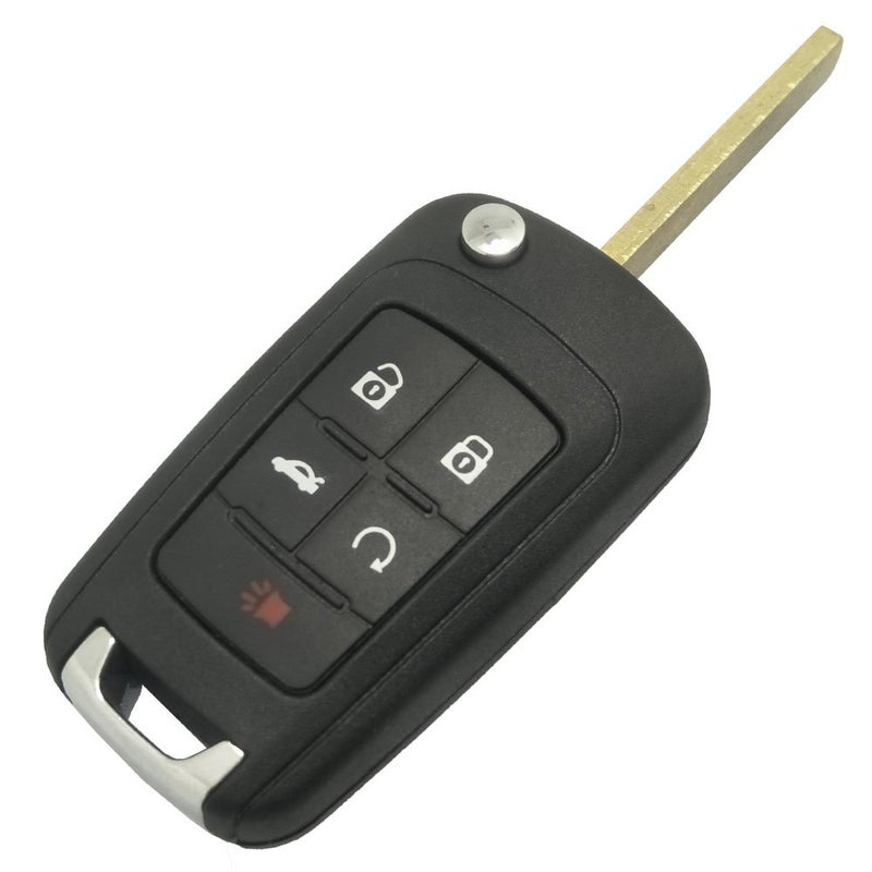 Arruweer Replacement Key Fob Cover Case Shell Fit for Chevy Cruze Camaro Equinox Impala Malibu Sonic 5 Buttons Keyless Entry Remote Flip Key Shell - Image 5