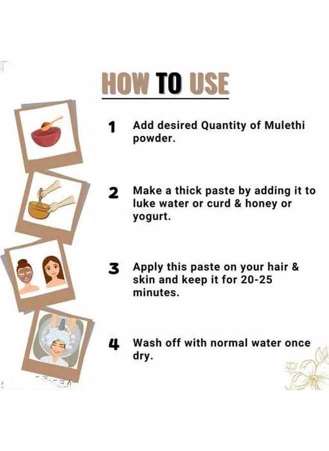 Natural Health Products - Mulethi Powder Sticks For Throat, Eating, Drinking, Edible, Skin Whitening, Face, Best Herbal For Hair Growth (100Gram) - Image 1
