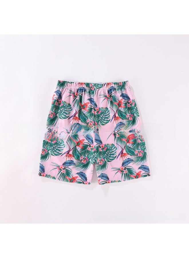 Loquat Original Design 2023 Mother-daughter Father-son Swimsuit European And American Parent-child Family Pink Nylon Swimsuit-Color:Picture In The Same Color- - Image 5