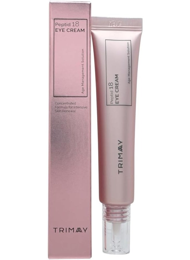 TRIMAY Peptid 18 Eye Cream 25ml | Korean Peptide Eye Cream for Dark Circles, Fine Lines, Puffiness & Wrinkle Care | Hydrating Firming Eye Cream with Hyaluronic Acid & Niacinamide - Image 1